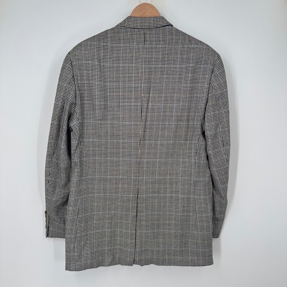 Chaps Houndstooth Blazer Silk Sport Coat Two Button Jacket 40R - Picture 8 of 11
